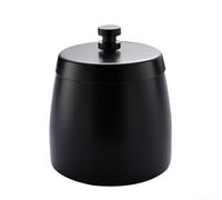 Stainless Steel for Ashtrays with Lid Windproof Indoor Outdoor Ash Container Modern Design Smell-Proof Holder Patio Garden Home Accessories Silver Black Purple 9x8cm (Black)