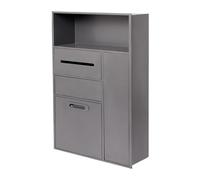 Stainless Steel for Bathroom Built-in Shelf for Kitchen Living Room & Bedroom Integrated P Silver Grey - 40x14x86cm Modern Storage Solution