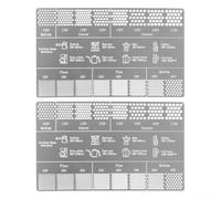 Stainless Steel For Coffee Grind Size Reference Card Featuring Standardized Scale Markings to Match Grinder Adjustments with Target Brew Methods (2 PCS)