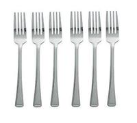 Stainless Steel Forks Set of 6 - 17cm Durable Metal Dinner Cutlery for Everyday Use - Tableware for Kitchen, Parties, Starters & Desserts - Reusable Silver Flatware Pack
