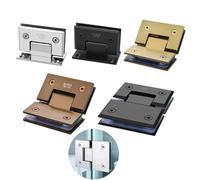 Stainless Steel Frameless Glass Door Hinge of Folding Clip Accessories 90/135/180 Degrees 1Pcs(Inclined Plane 180)