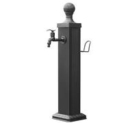 Stainless Steel Freestanding Garden Faucet with Hose Reel Outdoor Faucet Extension Includes Spray Nozzle Perfect for Lawn and Garden Watering Solutions