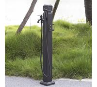Stainless Steel Freestanding Garden Water Column with Faucet and Hose Hanger Outdoor Spigot Post Hydrant Tap for Retro Look and Floor Mounting (24 inch) LWX
