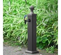 Stainless Steel Freestanding Outdoor Garden Faucet with Hose Holder Sprayer Nozzle and Extended Tap - Durable Water Column for Efficient Watering