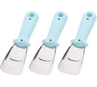 Stainless Steel Freezer Ice Scraper Tool,Manual Freezer Defrosting Tool,Straight and Curved Shovel Edges,Hanging Hole Design,for Frost Removal and Adhesive Cleaning（Blue）