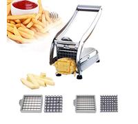 Stainless Steel French Fries Cutter, Vegetables Potatoes Chips Cutter Slicer, Potato Chipper with 2 Blades of Different Sizes,Potato Chipper for Home and Commercial Use