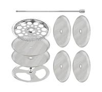 Stainless Steel French Presses Replacement Includes Spirals and Crosses Disk for Great Coffee Enduring Coffee Filter Meshes