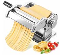 Stainless Steel Fresh Pasta Maker Machine Lasagne Spaghetti Tagliatelle Ravioli Professional Fresh Pasta Maker Noodle Maker Machine Cutter with 9 Thickness Settings