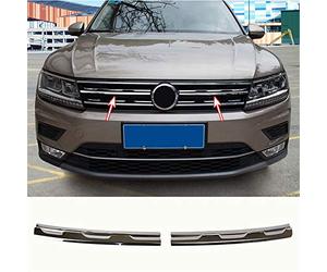 Stainless Steel Front Mesh Center Grill Grid Cover Trim For Tiguan Mk2 2016 2017 2019 2019 2020 Front Hood Styling Sticker Modified Moulding