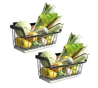 Stainless Steel Fruit Bowl Holder & Vetable Rack - Hanging Kitchen Baskets for nized Sto 304 Steel Wire Basket for Cabinet Pantry Bathroom Wall - Space-Saving Solut