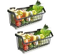 Stainless Steel Fruit Bowl Holder & Vetable Rack - Hanging Wire Sto Basket for Kitchen nizat Cabinet & Pantry Wall Mount - 304 Steel Design
