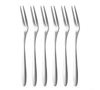 Stainless Steel Fruit Forks Set of 6 Food Picks for Cake Desserts Sushi Snacks Party Cocktail 13cm Silver Gold Rose Gold(Silver)