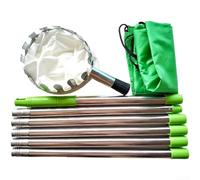 Stainless Steel Fruit Picker with Extendable Pole and Cloth Bag, Adjustable Harvesting Tool for High Tree Fruits in Garden & Orchard, Black(4m Fruit Picker)