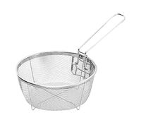 Stainless Steel Fry Basket, Round French Chip Frying Serving Food Presentation Tableware with Detachable Handle, Strainer Basket, Kitchen Cooking Tool