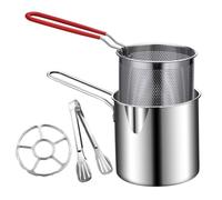 Stainless Steel Fryer - Space-Saving Cooking Cookware, Multi-Functional Frying Steaming Deep Pot, Dependable Stainless Steelfor Chicken Fillet Chicken Wings Desserts Home Catering Truck RV Restaurant