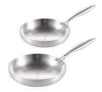 Stainless Steel Frying Pan - Deep Cooking Pan, Durable Steel Frying Pan, Multipurpose Kitchenware, Oven Safe for Everyday Use | Home, Restaurant, Camping, Outdoor Cooking