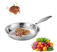 Stainless Steel Frying Pan, Steak Frying Pan, Stainless Induction Uncoated Cookware, Deep Skillet Cooker, Gases Stove And Induction Cooker Universals For Home, Restaurant, All Cooking Methods