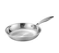Stainless Steel Frying Pan - Uncoated Stainless Steel Cookware Compatible with Kitchen, Induction, Electric, Gas, Crevice Cooktops and Ceramic Glass Hobs
