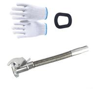 Stainless Steel Fuel Dispenser with Rotating Spout and Gasket for Reliable Performance During Repeated Oil Transfer Operations (Stainless +Gloves)