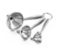 Stainless Steel Funnel Kit 3 Piece Wide Mouth Funnels for Cooking Canning Essential Oils Spices Dishwasher Safe Metal