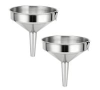 Stainless Steel Funnel, Large Food Grade Thickened Kitchen Funnel for Kitchen Use Filling Bottles Flask Cooking (13cm*2pcs)