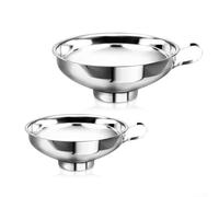 Stainless Steel Funnel Set, 2 Piece Wide Mouth Funnels for Easy Canning, Filling Bottles, Kitchen Tools