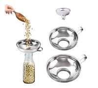 Stainless Steel Funnel Set - Small & Large Wide-Mouth, Small Funnel for Kitchen Supplies, Powder, Rice & Liquid Bottling