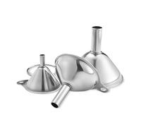 Stainless Steel Funnel Three-piece Set Mini Oil Spill Wine Tool Liquid Dispenser Kitchen Entonnoir