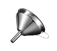Stainless Steel Funnel with Integrated Loop Handle for Smooth Pouring into Bottles, Flasks, Glasses and Other Vessels (L)