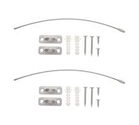 Stainless Steel Furniture Anti-tip Anchor Set for Drawer Bookshelf | 2 Sets Silver Hardware, Home Use for Kids, Heavy Duty Support with Stable Fixing and Falling Prevention