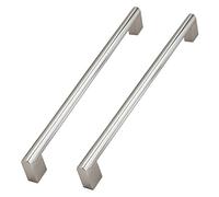 Stainless Steel Furniture Pull Handles 2 Pcs Wardrobe Door Handles Brushed Kitchen Cabinet Pulls Silver Cupboard Drawer Handles (Length 340mm)