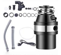 Stainless Steel Garbage Disposal with Continuous Feed, Overload and Noise Protection for Kitchen Sink Waste Management