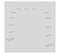 Stainless Steel Garden Arch 137.79 Inches Pergola Trellis for Climbing Plants Outdoor Décor for Lawn Weddings Parties and Ceremonies - White Color.