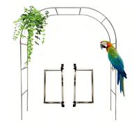 Stainless Steel Garden Arch Metal Trellis for Climbing Plants Outdoor Arbor Wedding Arch Adjustable Height 150 300cm Perfect for Vines and Flower Support (150x240cm 4.9x7.8ft)