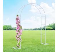 Stainless Steel Garden Arch with Adjustable Trellis for Climbing Plants - Durable Outdoor Support - 80 to 350 cm Width, 220 cm Height - Ideal for Patios & Gardens