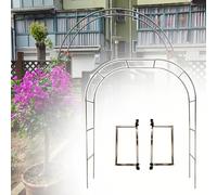 Stainless Steel Garden Arch With Base 7.8ft High X 5.9' Wide Garden Arbour Trellis Tubular Arbour For Climbing Plants/Indoor/Outdoor Weatherproof(320 * 240cm/10.4 * 7.8ft)