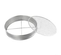 Stainless Steel Garden Compost Soil Sieve with 5 Interchangeable Mesh Inserts 3mm 6mm 9mm 10mm 12mm, 30cm Diameter Frame for Potting Bonsai Herb Vegetable Gardening