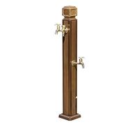 Stainless Steel Garden Dual-Spout Faucet, Vertical Column-Style Faucet, Outdoor Frost-Proof Water Column