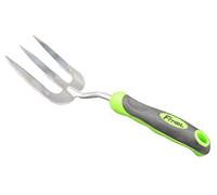 Stainless Steel Garden Fork/Weeder 3T 12-Inch - Premium Garden Hand Weeder Fork - Stainless Steel Blade Mirror Polishing - with Soft dual-color Ergonomic Handle