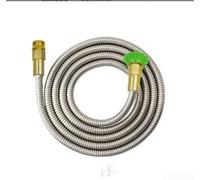 Stainless Steel Garden Hose 6ft Tangle-Free Brass Connectors Flexible | Puncture-resistant metal construction easy storage lightweight design suitable for patios for rv and tight spaces