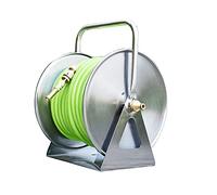 Stainless Steel Garden Hose Reel Heavy Duty, Wall/Floor Mounted Metal Water Hose Reel with Crank Multi-Purpose Steel Wall and Floor Mount Garden Hose Reel,100-Feet 1/2" Hose Capacity