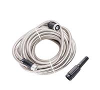 Stainless Steel Garden Hose with Spray Nozzle, Heavy Duty Kink Free