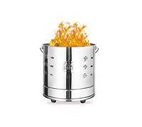 Stainless Steel Garden Incinerator Bin - 30CM Fire Barrel for Paper Burning with Grid Frame, Fire Hook & Liner - Durable Outdoor Burning Solution (Silver)