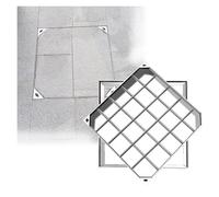 Stainless Steel Garden Inspection Cover Square Flush Septic Access Lid Hidden Drain Cover for Driveway Patio Courtyard Heavy-Duty Outdoor Use