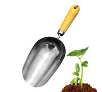 STAINLESS STEEL GARDEN SCOOP - Dog Food & Potting Scoop with Wooden Grip | Versatile Scooper for Seed, Mulch, Fertilizer, Cat Food, Backyard Gardening