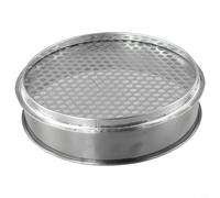 Stainless Steel Garden Soil Sieve with 6mm / 7mm / 12mm Round Mesh Holes, 20cm Diameter, 5cm Height, Heavy-Duty Riddle for Separating Stones(Round Hole 7mm)