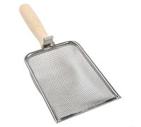 Stainless Steel Garden Soil Sieve with Wooden Handle, Compost Sifter Tool for Potting Mix, Sand & Debris Removal, Ergonomic Shovel for Flower Beds, 4-Pack Mesh Sizes 1mm(1.5mm)