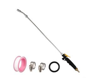 Stainless Steel Garden Sprayer Wand, With 3/8 Inch Brass Barb Connector, Adjustable Nozzle Spray Bar Replacement Kit, For Backpack Sprayers With Rubber Handle And Hose Clamps