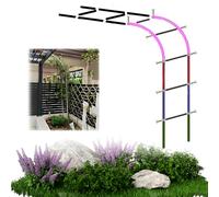 Stainless Steel Garden Trellis Half-Arch 7.2x7.9ft Metal Rose Arch with Base Durable Plant Support Easy Install Weather-Resistant for Climbing Plants 220x240cm