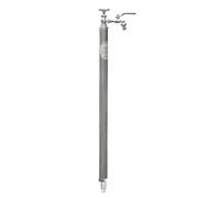 Stainless Steel Garden Water Column 100cm Free-Standing Outdoor Faucet with Hose Support Anti-Freeze Ideal for Car Washing & Patio Watering (Silver)